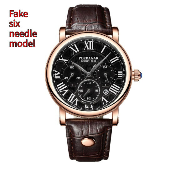 Multifunctional Men's Quartz Watch Ultra-thin Belt Style