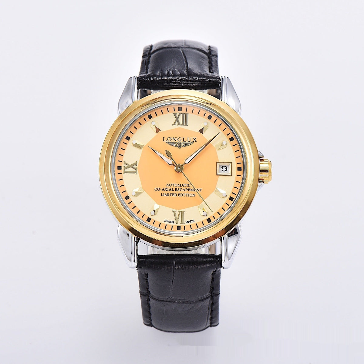 Stainless Steel/leather Strap Simple Automatic Mechanical Watch
