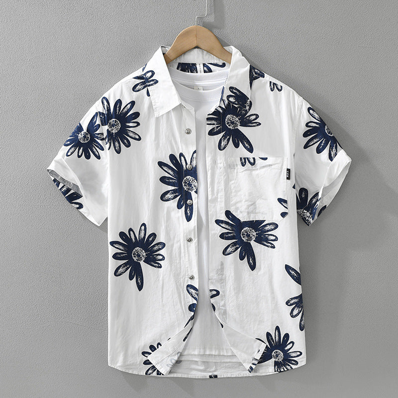Japanese Trendy Printed Short Sleeve Shirt