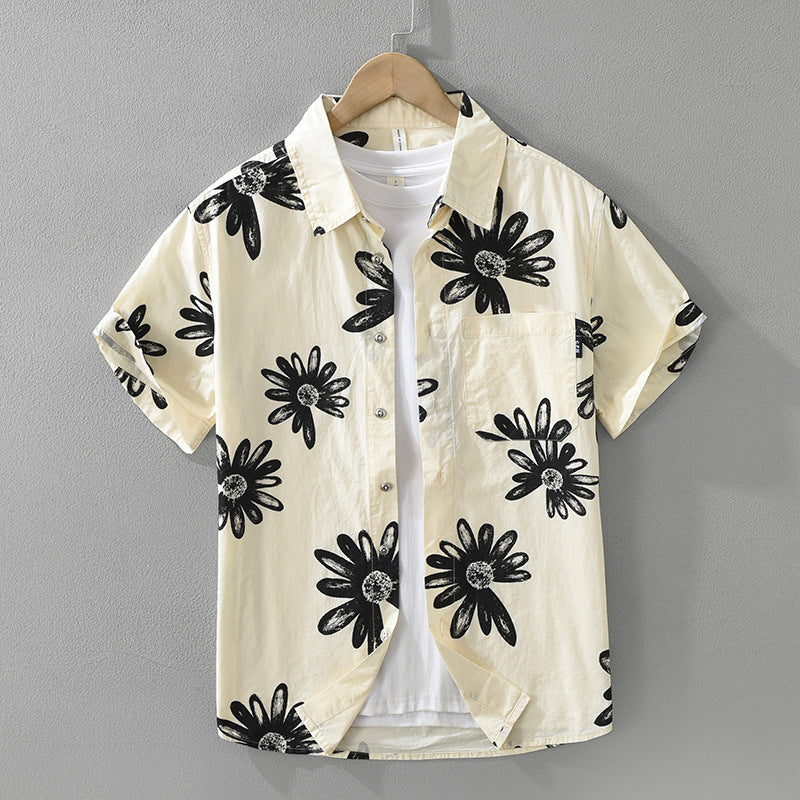 Japanese Trendy Printed Short Sleeve Shirt