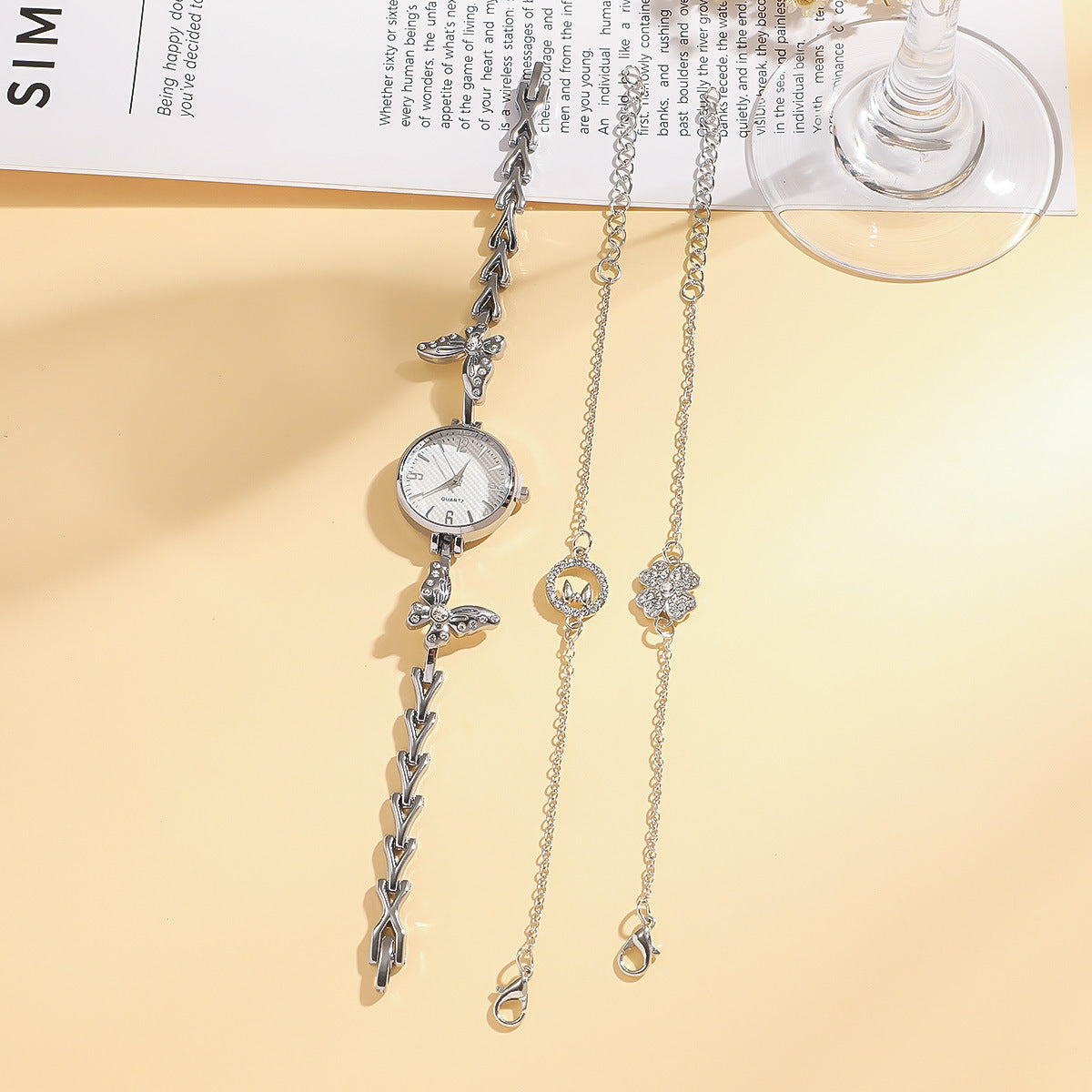 Diamond Mori Style Watch and Bracelets