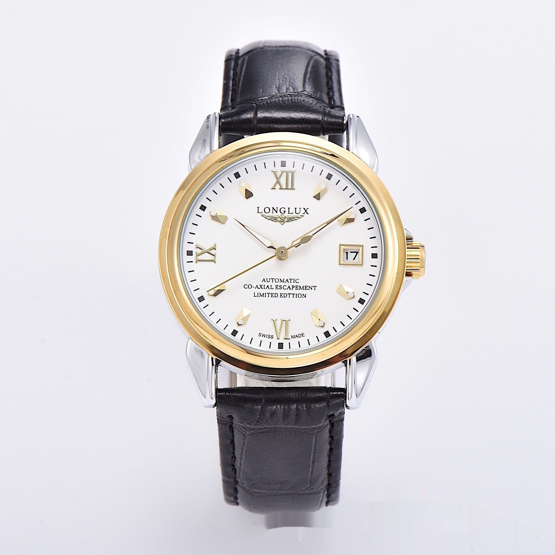 Stainless Steel/leather Strap Simple Automatic Mechanical Watch