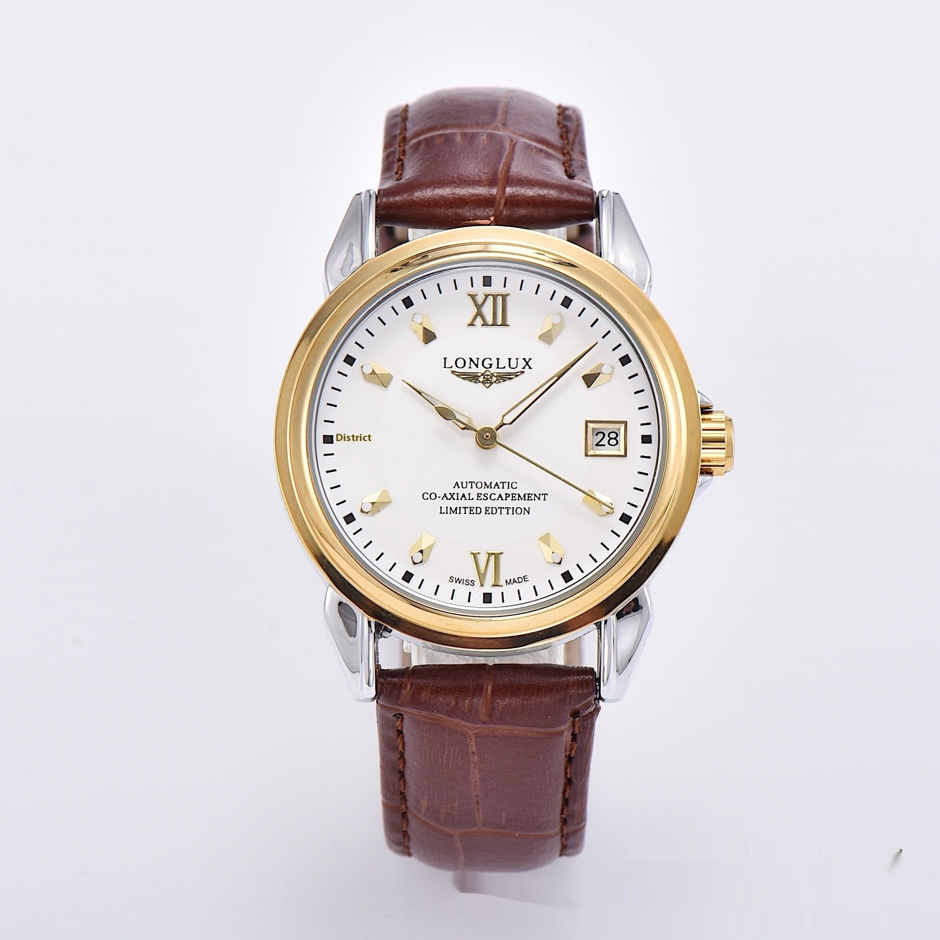 Stainless Steel/leather Strap Simple Automatic Mechanical Watch