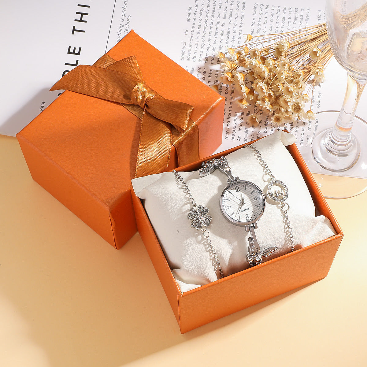 Diamond Mori Style Watch and Bracelets