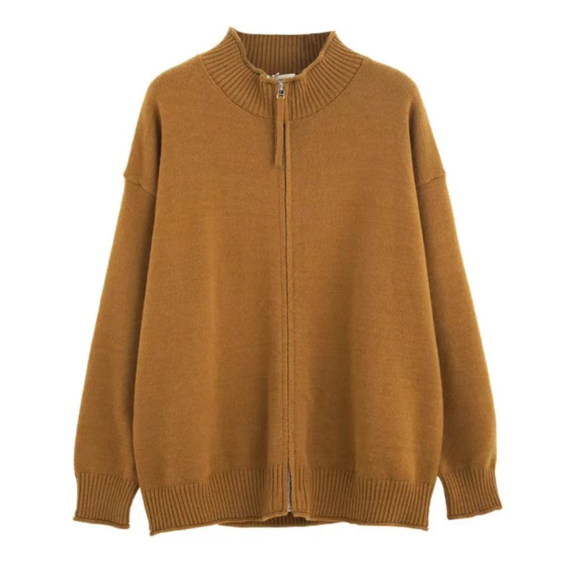 Men's Spring And Autumn Stand Collar Knitted Cardigan Jacket