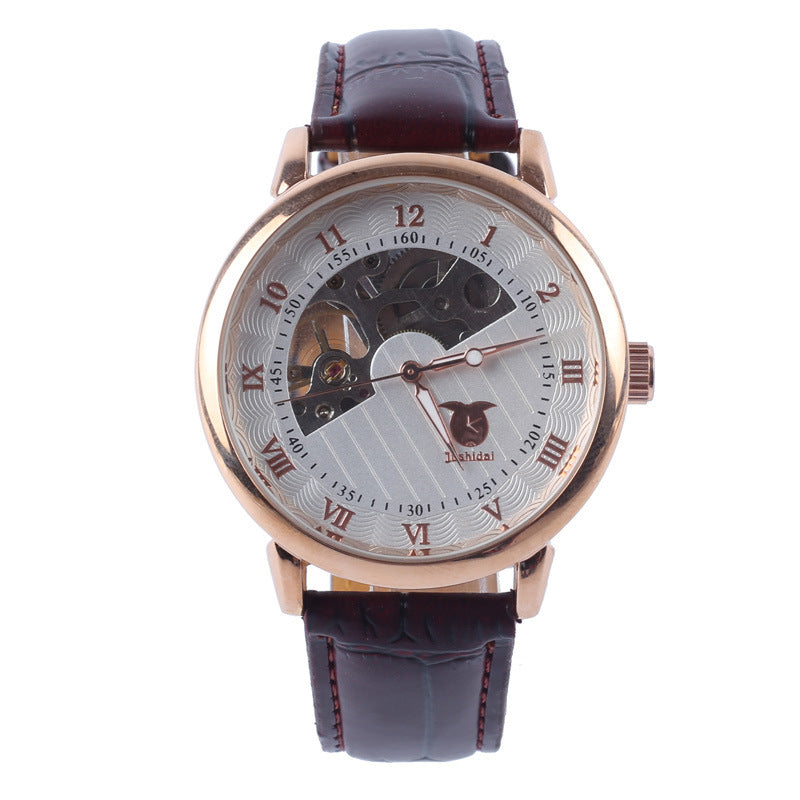 Old school Mens Leather Strap Watch. Waterproof. Multiple styles