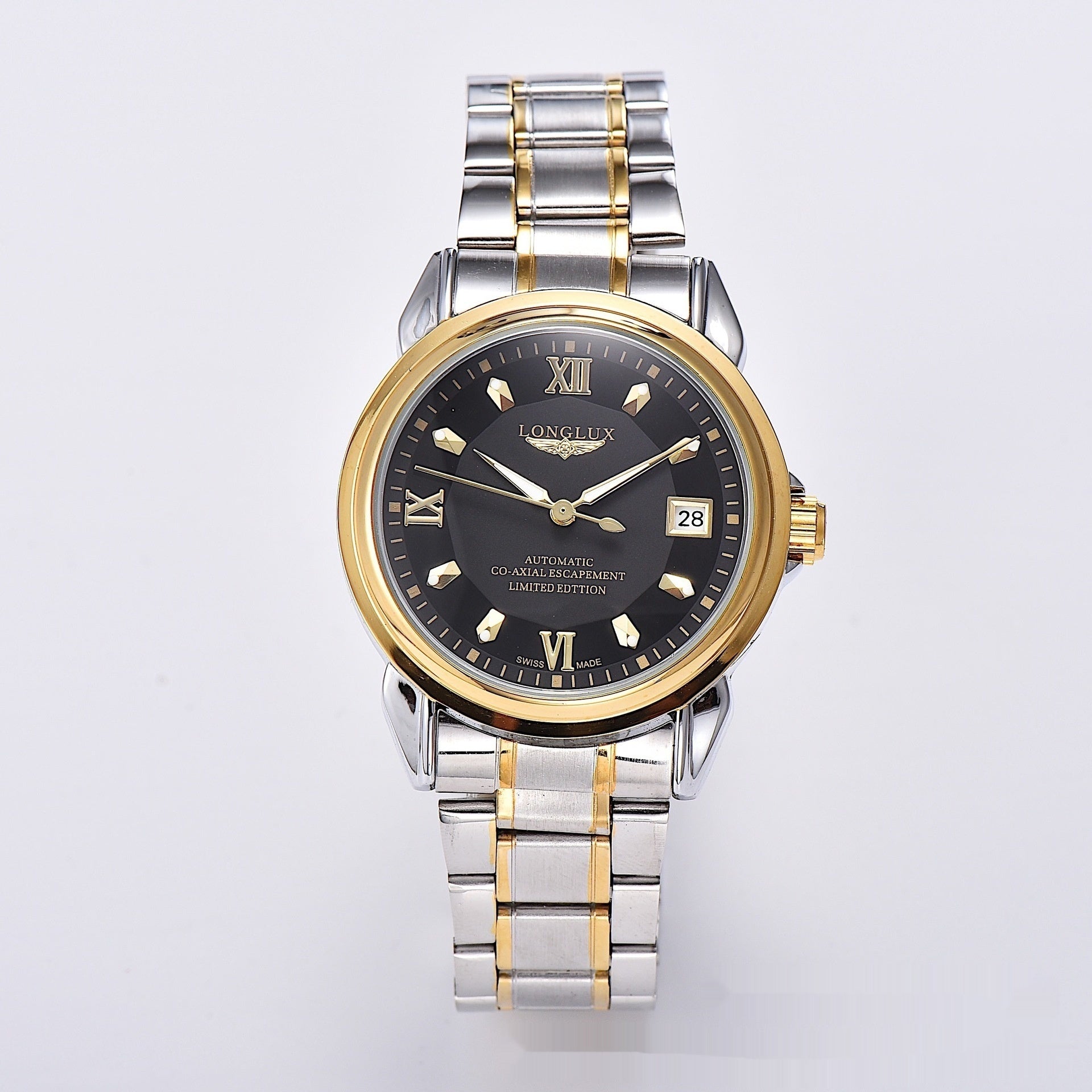 Stainless Steel/leather Strap Simple Automatic Mechanical Watch