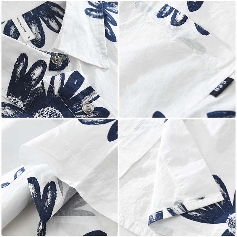Japanese Trendy Printed Short Sleeve Shirt