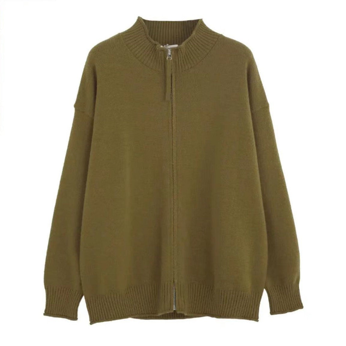 Men's Spring And Autumn Stand Collar Knitted Cardigan Jacket