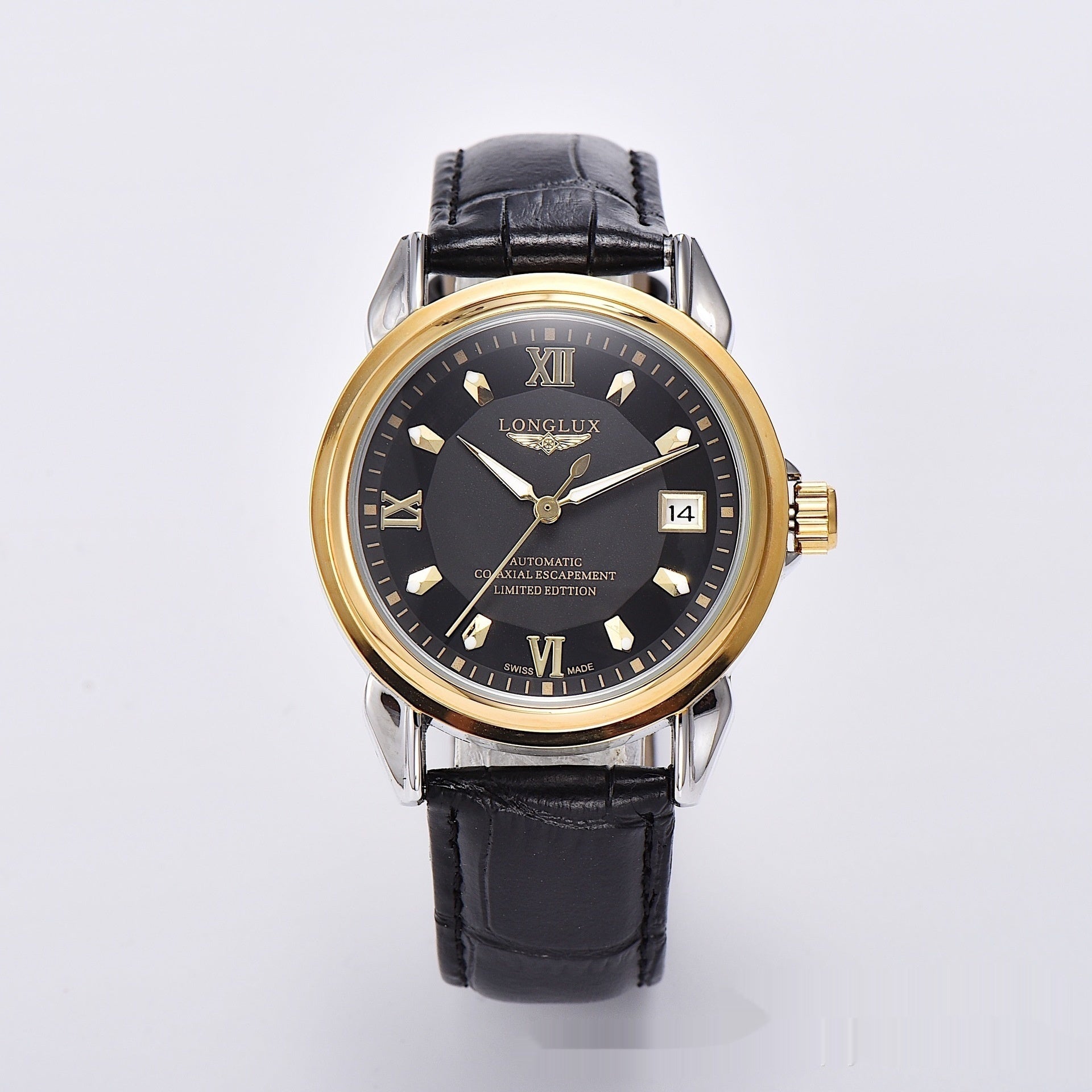 Stainless Steel/leather Strap Simple Automatic Mechanical Watch