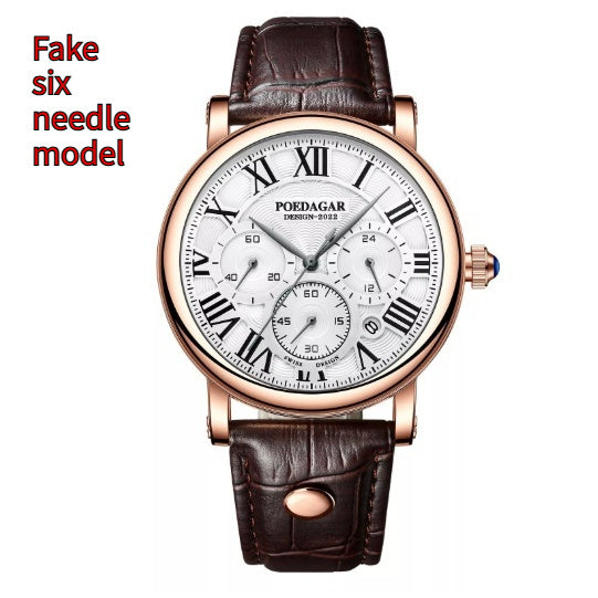 Multifunctional Men's Quartz Watch Ultra-thin Belt Style