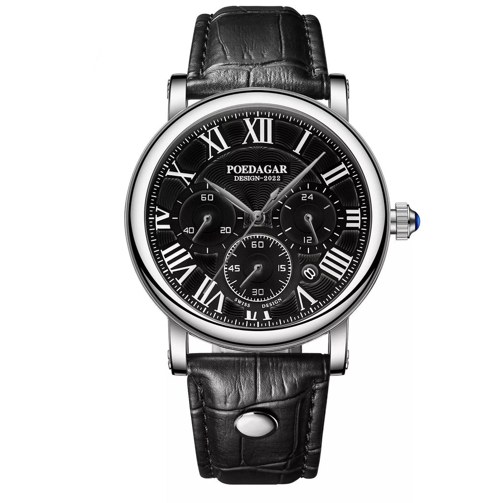 Multifunctional Men's Quartz Watch Ultra-thin Belt Style