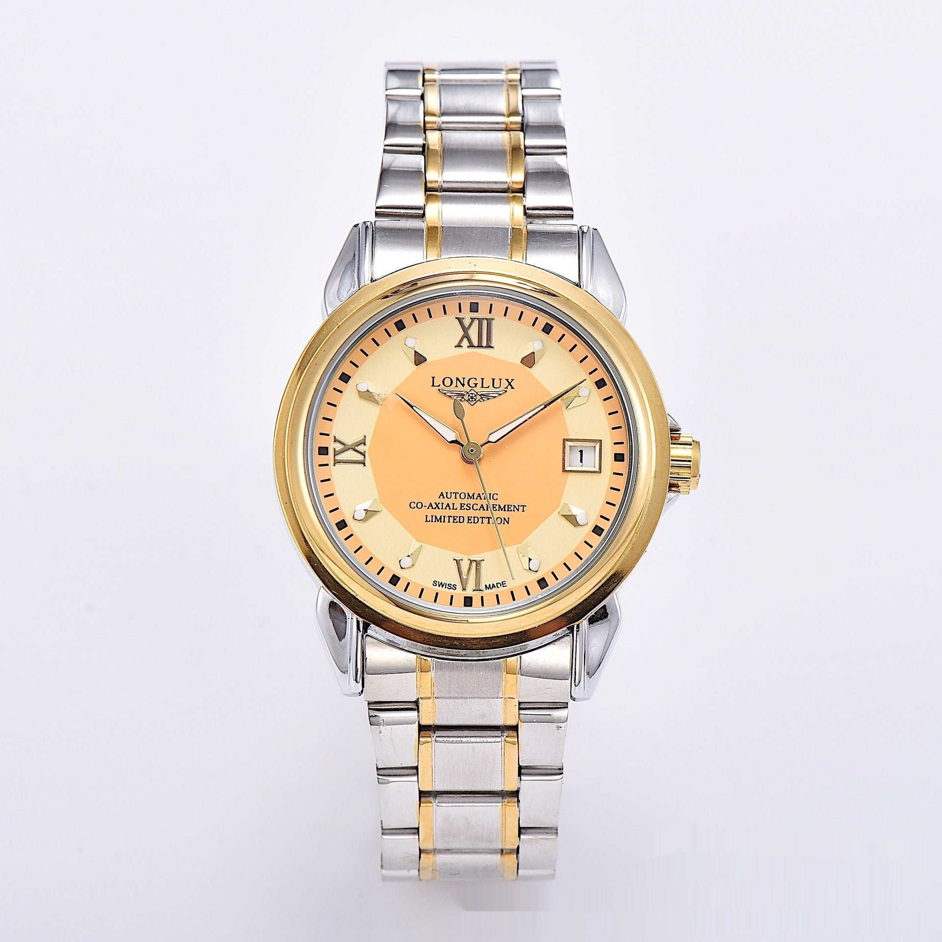 Stainless Steel/leather Strap Simple Automatic Mechanical Watch